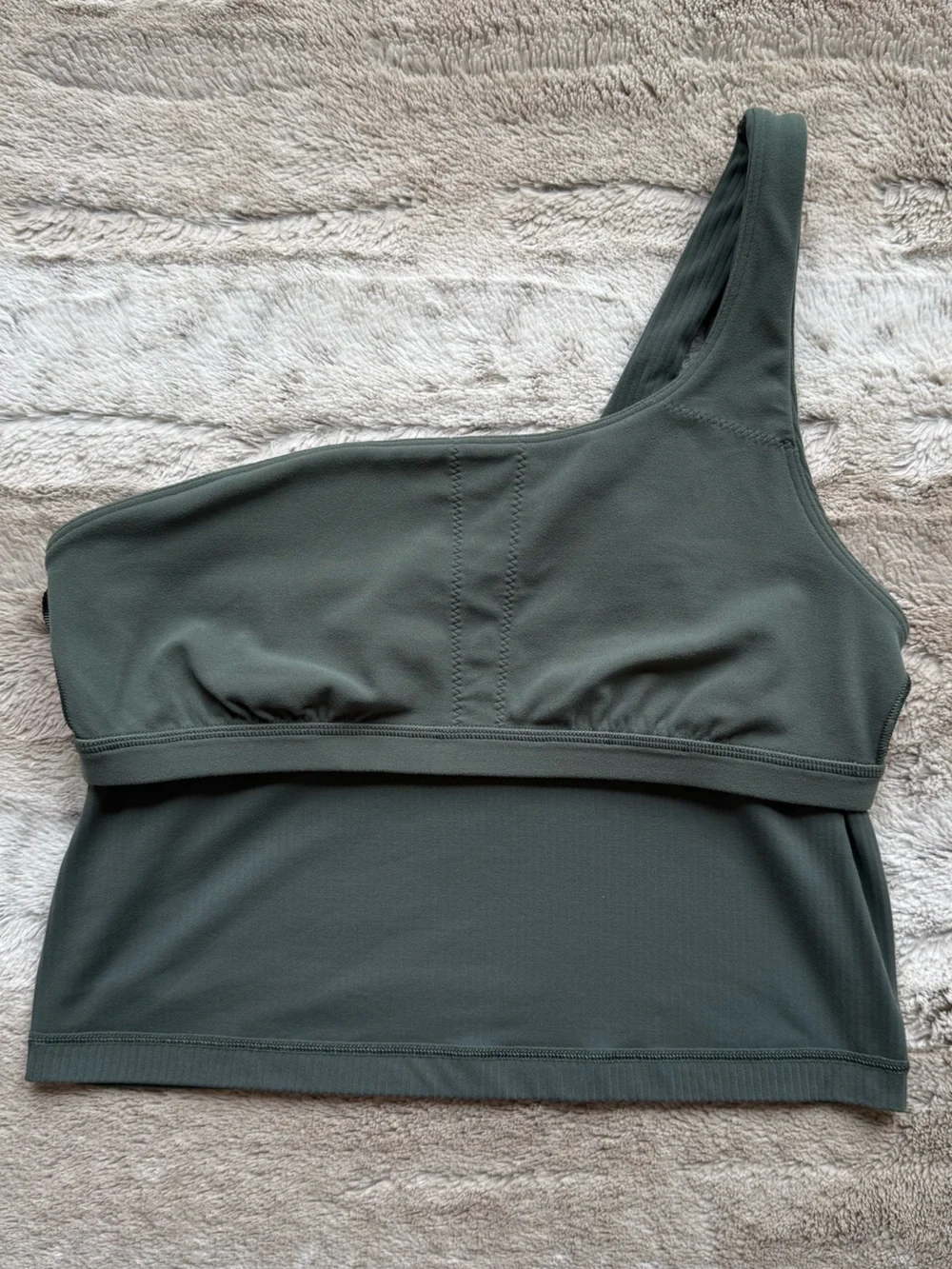 Lululemon Ribbed Nulu Asymmetrical Yoga Tank Top in Dark Forest Size 8